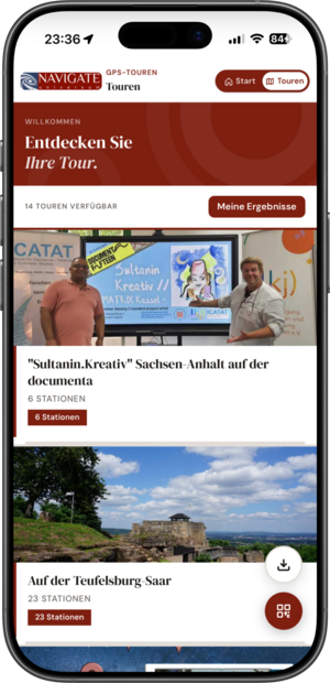 App kreativ-digital: GPS-Tour-App mit Tourenübersicht – Besucher-App für Museen, Städte und Erlebnisparks